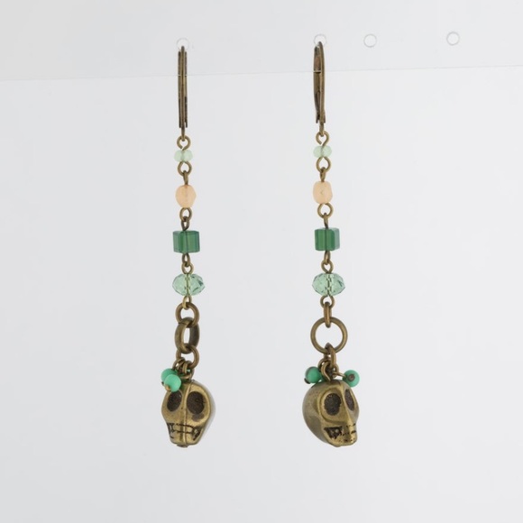 Isabel Marant Crystal Skull Drop Earrings - Picture 1 of 4